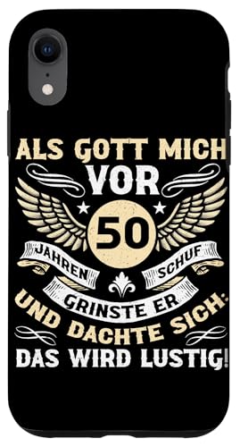 Als Gott mich vor 50 Jahren schuf 50. Geburtstagsfeier Hülle für iPhone XR Als Gott mich vor 50 Jahren schuf 50. Geburtstagsfeier Hülle für iPhone XR von Feier Party 50. Geburtstag Feiern Männer