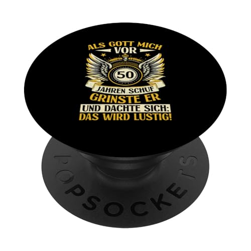 Als Gott mich vor 50 Jahren schuf 50. Geburtstagsfeier PopSockets Klebender PopGrip Als Gott mich vor 50 Jahren schuf 50. Geburtstagsfeier PopSockets Klebender PopGrip von Feier Party 50. Geburtstag Feiern Männer