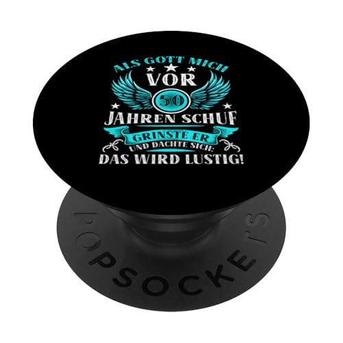 Als Gott mich vor 50 Jahren schuf 50. Geburtstagsfeier PopSockets Klebender PopGrip Als Gott mich vor 50 Jahren schuf 50. Geburtstagsfeier PopSockets Klebender PopGrip von Feier Party 50. Geburtstag Feiern Männer