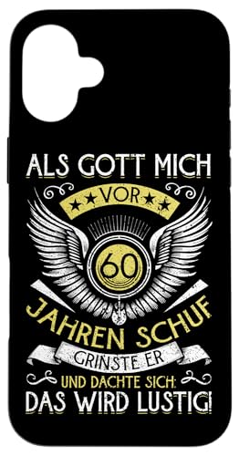 Als Gott mich vor 60 Jahren schuf 60. Geburtstagsfeier Hülle für iPhone 16 Plus Als Gott mich vor 60 Jahren schuf 60. Geburtstagsfeier Hülle für iPhone 16 Plus von Feier Party 60. Geburtstag Feiern Männer