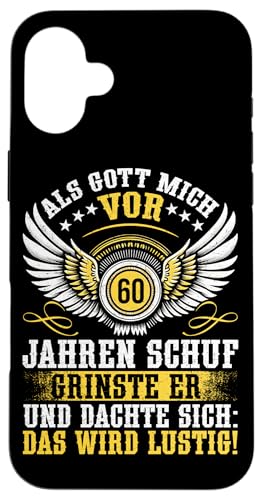 Als Gott mich vor 60 Jahren schuf 60. Geburtstagsfeier Hülle für iPhone 16 Plus Als Gott mich vor 60 Jahren schuf 60. Geburtstagsfeier Hülle für iPhone 16 Plus von Feier Party 60. Geburtstag Feiern Männer