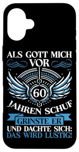 Als Gott mich vor 60 Jahren schuf 60. Geburtstagsfeier Hülle für iPhone 16 Plus Als Gott mich vor 60 Jahren schuf 60. Geburtstagsfeier Hülle für iPhone 16 Plus von Feier Party 60. Geburtstag Feiern Männer