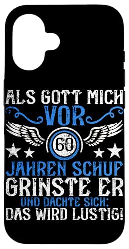 Als Gott mich vor 60 Jahren schuf 60. Geburtstagsfeier Hülle für iPhone 16 Als Gott mich vor 60 Jahren schuf 60. Geburtstagsfeier Hülle für iPhone 16 von Feier Party 60. Geburtstag Feiern Männer