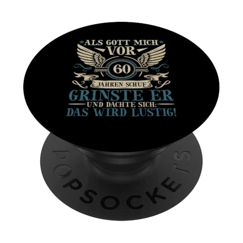 Als Gott mich vor 60 Jahren schuf 60. Geburtstagsfeier PopSockets Klebender PopGrip Als Gott mich vor 60 Jahren schuf 60. Geburtstagsfeier PopSockets Klebender PopGrip von Feier Party 60. Geburtstag Feiern Männer