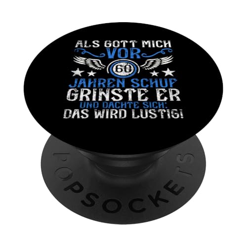 Als Gott mich vor 60 Jahren schuf 60. Geburtstagsfeier PopSockets Klebender PopGrip Als Gott mich vor 60 Jahren schuf 60. Geburtstagsfeier PopSockets Klebender PopGrip von Feier Party 60. Geburtstag Feiern Männer