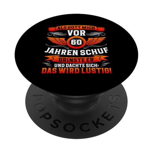 Als Gott mich vor 60 Jahren schuf 60. Geburtstagsfeier PopSockets Klebender PopGrip Als Gott mich vor 60 Jahren schuf 60. Geburtstagsfeier PopSockets Klebender PopGrip von Feier Party 60. Geburtstag Feiern Männer