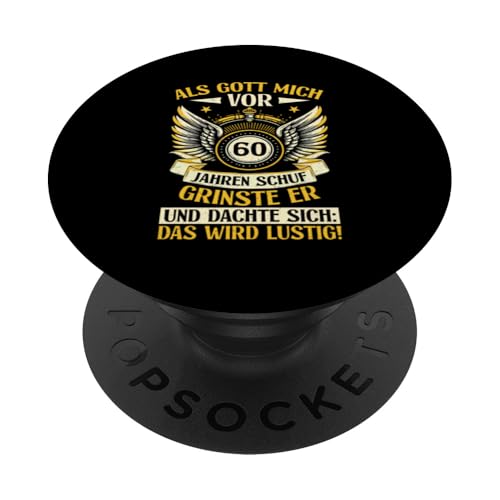 Als Gott mich vor 60 Jahren schuf 60. Geburtstagsfeier PopSockets Klebender PopGrip Als Gott mich vor 60 Jahren schuf 60. Geburtstagsfeier PopSockets Klebender PopGrip von Feier Party 60. Geburtstag Feiern Männer