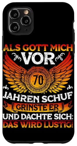 Als Gott mich vor 70 Jahren schuf 70. Geburtstagsfeier Hülle für iPhone 11 Pro Max Als Gott mich vor 70 Jahren schuf 70. Geburtstagsfeier Hülle für iPhone 11 Pro Max von Feier Party 70. Geburtstag Feiern Männer
