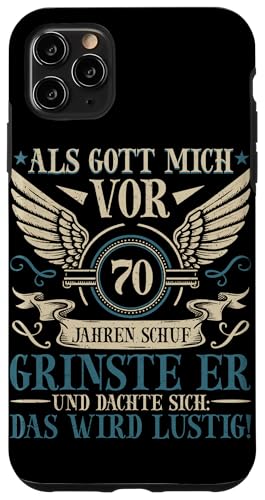Als Gott mich vor 70 Jahren schuf 70. Geburtstagsfeier Hülle für iPhone 11 Pro Max Als Gott mich vor 70 Jahren schuf 70. Geburtstagsfeier Hülle für iPhone 11 Pro Max von Feier Party 70. Geburtstag Feiern Männer
