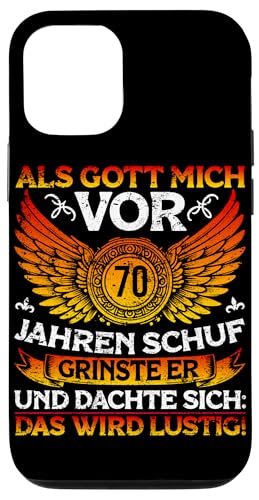 Als Gott mich vor 70 Jahren schuf 70. Geburtstagsfeier Hülle für iPhone 12/12 Pro Als Gott mich vor 70 Jahren schuf 70. Geburtstagsfeier Hülle für iPhone 12/12 Pro von Feier Party 70. Geburtstag Feiern Männer