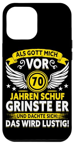Als Gott mich vor 70 Jahren schuf 70. Geburtstagsfeier Hülle für iPhone 12 Pro Max Als Gott mich vor 70 Jahren schuf 70. Geburtstagsfeier Hülle für iPhone 12 Pro Max von Feier Party 70. Geburtstag Feiern Männer