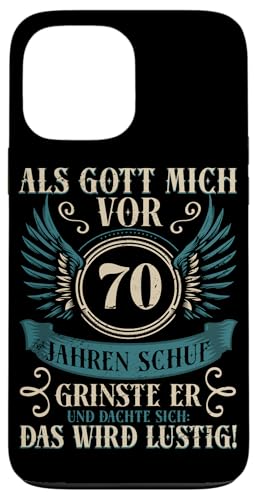 Als Gott mich vor 70 Jahren schuf 70. Geburtstagsfeier Hülle für iPhone 13 Pro Max Als Gott mich vor 70 Jahren schuf 70. Geburtstagsfeier Hülle für iPhone 13 Pro Max von Feier Party 70. Geburtstag Feiern Männer