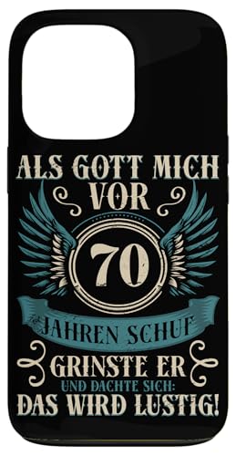 Als Gott mich vor 70 Jahren schuf 70. Geburtstagsfeier Hülle für iPhone 13 Pro Als Gott mich vor 70 Jahren schuf 70. Geburtstagsfeier Hülle für iPhone 13 Pro von Feier Party 70. Geburtstag Feiern Männer