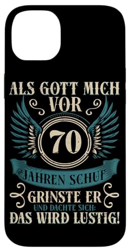 Als Gott mich vor 70 Jahren schuf 70. Geburtstagsfeier Hülle für iPhone 14 Plus Als Gott mich vor 70 Jahren schuf 70. Geburtstagsfeier Hülle für iPhone 14 Plus von Feier Party 70. Geburtstag Feiern Männer