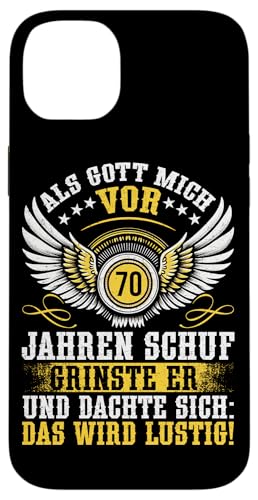 Als Gott mich vor 70 Jahren schuf 70. Geburtstagsfeier Hülle für iPhone 14 Plus Als Gott mich vor 70 Jahren schuf 70. Geburtstagsfeier Hülle für iPhone 14 Plus von Feier Party 70. Geburtstag Feiern Männer