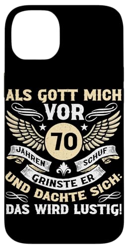 Als Gott mich vor 70 Jahren schuf 70. Geburtstagsfeier Hülle für iPhone 14 Plus Als Gott mich vor 70 Jahren schuf 70. Geburtstagsfeier Hülle für iPhone 14 Plus von Feier Party 70. Geburtstag Feiern Männer
