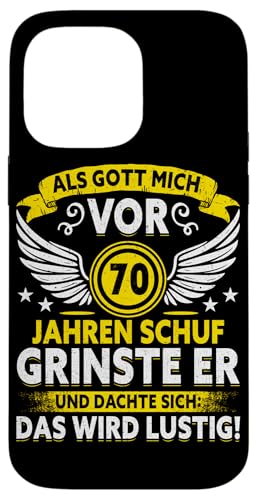 Als Gott mich vor 70 Jahren schuf 70. Geburtstagsfeier Hülle für iPhone 14 Pro Max Als Gott mich vor 70 Jahren schuf 70. Geburtstagsfeier Hülle für iPhone 14 Pro Max von Feier Party 70. Geburtstag Feiern Männer