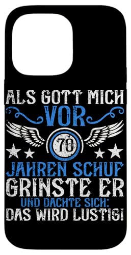 Als Gott mich vor 70 Jahren schuf 70. Geburtstagsfeier Hülle für iPhone 14 Pro Max Als Gott mich vor 70 Jahren schuf 70. Geburtstagsfeier Hülle für iPhone 14 Pro Max von Feier Party 70. Geburtstag Feiern Männer