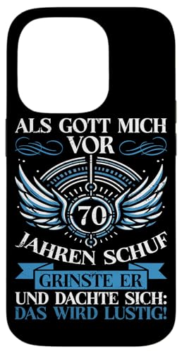 Als Gott mich vor 70 Jahren schuf 70. Geburtstagsfeier Hülle für iPhone 14 Pro Als Gott mich vor 70 Jahren schuf 70. Geburtstagsfeier Hülle für iPhone 14 Pro von Feier Party 70. Geburtstag Feiern Männer