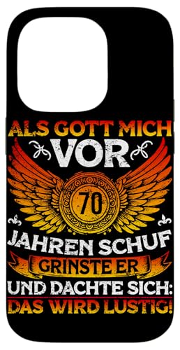 Als Gott mich vor 70 Jahren schuf 70. Geburtstagsfeier Hülle für iPhone 14 Pro Als Gott mich vor 70 Jahren schuf 70. Geburtstagsfeier Hülle für iPhone 14 Pro von Feier Party 70. Geburtstag Feiern Männer