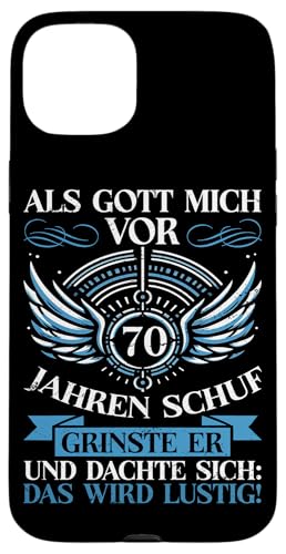 Als Gott mich vor 70 Jahren schuf 70. Geburtstagsfeier Hülle für iPhone 15 Plus Als Gott mich vor 70 Jahren schuf 70. Geburtstagsfeier Hülle für iPhone 15 Plus von Feier Party 70. Geburtstag Feiern Männer