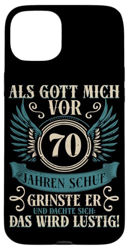 Als Gott mich vor 70 Jahren schuf 70. Geburtstagsfeier Hülle für iPhone 15 Plus von Feier Party 70. Geburtstag Feiern Männer