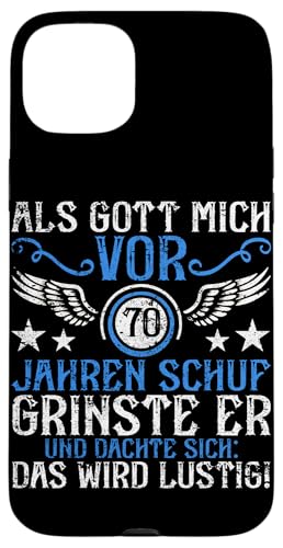 Als Gott mich vor 70 Jahren schuf 70. Geburtstagsfeier Hülle für iPhone 15 Plus Als Gott mich vor 70 Jahren schuf 70. Geburtstagsfeier Hülle für iPhone 15 Plus von Feier Party 70. Geburtstag Feiern Männer
