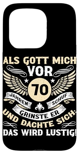 Als Gott mich vor 70 Jahren schuf 70. Geburtstagsfeier Hülle für iPhone 15 Pro Als Gott mich vor 70 Jahren schuf 70. Geburtstagsfeier Hülle für iPhone 15 Pro von Feier Party 70. Geburtstag Feiern Männer