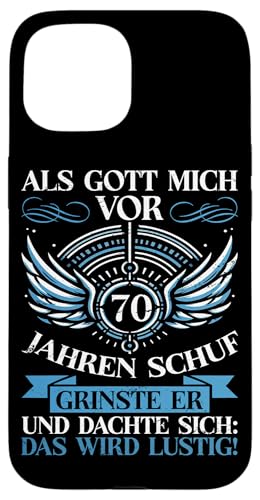 Als Gott mich vor 70 Jahren schuf 70. Geburtstagsfeier Hülle für iPhone 15 Als Gott mich vor 70 Jahren schuf 70. Geburtstagsfeier Hülle für iPhone 15 von Feier Party 70. Geburtstag Feiern Männer