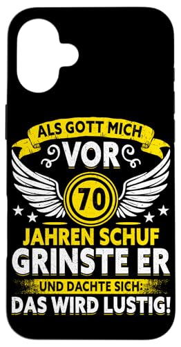 Als Gott mich vor 70 Jahren schuf 70. Geburtstagsfeier Hülle für iPhone 16 Plus von Feier Party 70. Geburtstag Feiern Männer