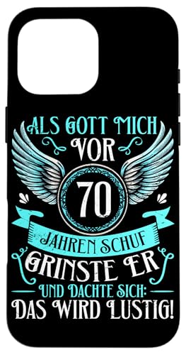 Als Gott mich vor 70 Jahren schuf 70. Geburtstagsfeier Hülle für iPhone 16 Pro Max Als Gott mich vor 70 Jahren schuf 70. Geburtstagsfeier Hülle für iPhone 16 Pro Max von Feier Party 70. Geburtstag Feiern Männer