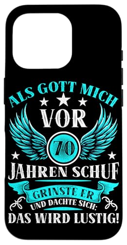 Als Gott mich vor 70 Jahren schuf 70. Geburtstagsfeier Hülle für iPhone 16 Pro Als Gott mich vor 70 Jahren schuf 70. Geburtstagsfeier Hülle für iPhone 16 Pro von Feier Party 70. Geburtstag Feiern Männer