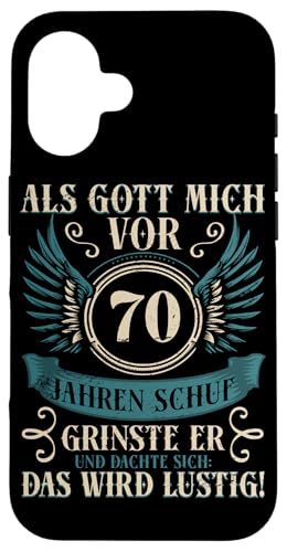 Als Gott mich vor 70 Jahren schuf 70. Geburtstagsfeier Hülle für iPhone 16 Als Gott mich vor 70 Jahren schuf 70. Geburtstagsfeier Hülle für iPhone 16 von Feier Party 70. Geburtstag Feiern Männer