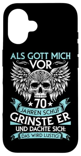Als Gott mich vor 70 Jahren schuf 70. Geburtstagsfeier Hülle für iPhone 16 Als Gott mich vor 70 Jahren schuf 70. Geburtstagsfeier Hülle für iPhone 16 von Feier Party 70. Geburtstag Feiern Männer