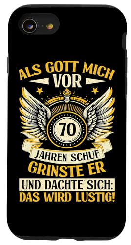 Als Gott mich vor 70 Jahren schuf 70. Geburtstagsfeier Hülle für iPhone SE (2020) / 7 / 8 von Feier Party 70. Geburtstag Feiern Männer