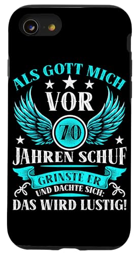 Als Gott mich vor 70 Jahren schuf 70. Geburtstagsfeier Hülle für iPhone SE (2020) / 7 / 8 von Feier Party 70. Geburtstag Feiern Männer