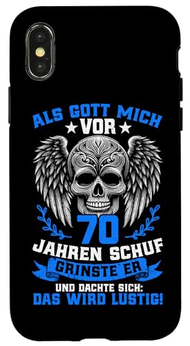 Als Gott mich vor 70 Jahren schuf 70. Geburtstagsfeier Hülle für iPhone X/XS Als Gott mich vor 70 Jahren schuf 70. Geburtstagsfeier Hülle für iPhone X/XS von Feier Party 70. Geburtstag Feiern Männer