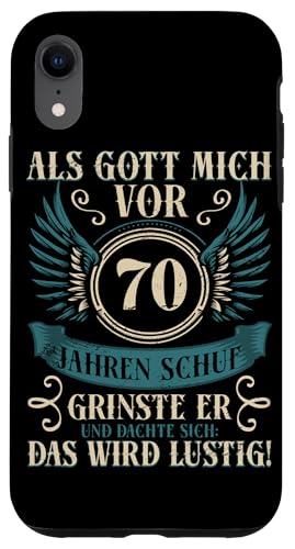 Als Gott mich vor 70 Jahren schuf 70. Geburtstagsfeier Hülle für iPhone XR Als Gott mich vor 70 Jahren schuf 70. Geburtstagsfeier Hülle für iPhone XR von Feier Party 70. Geburtstag Feiern Männer
