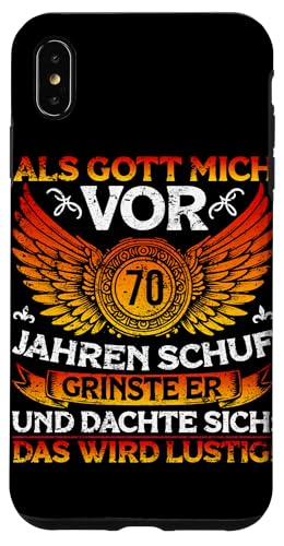Als Gott mich vor 70 Jahren schuf 70. Geburtstagsfeier Hülle für iPhone XS Max Als Gott mich vor 70 Jahren schuf 70. Geburtstagsfeier Hülle für iPhone XS Max von Feier Party 70. Geburtstag Feiern Männer