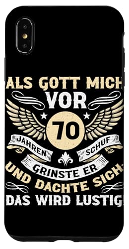Als Gott mich vor 70 Jahren schuf 70. Geburtstagsfeier Hülle für iPhone XS Max Als Gott mich vor 70 Jahren schuf 70. Geburtstagsfeier Hülle für iPhone XS Max von Feier Party 70. Geburtstag Feiern Männer