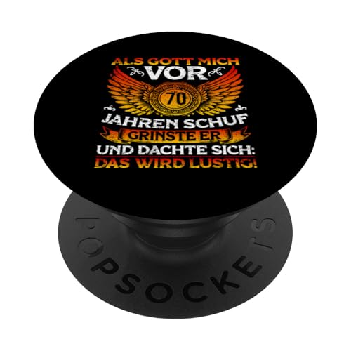 Als Gott mich vor 70 Jahren schuf 70. Geburtstagsfeier PopSockets Klebender PopGrip Als Gott mich vor 70 Jahren schuf 70. Geburtstagsfeier PopSockets Klebender PopGrip von Feier Party 70. Geburtstag Feiern Männer