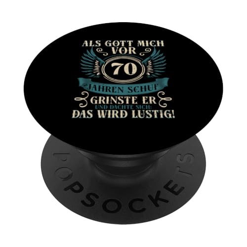 Als Gott mich vor 70 Jahren schuf 70. Geburtstagsfeier PopSockets Klebender PopGrip Als Gott mich vor 70 Jahren schuf 70. Geburtstagsfeier PopSockets Klebender PopGrip von Feier Party 70. Geburtstag Feiern Männer