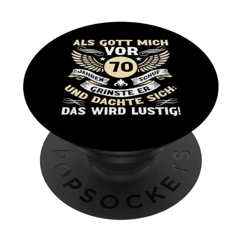 Als Gott mich vor 70 Jahren schuf 70. Geburtstagsfeier PopSockets Klebender PopGrip Als Gott mich vor 70 Jahren schuf 70. Geburtstagsfeier PopSockets Klebender PopGrip von Feier Party 70. Geburtstag Feiern Männer