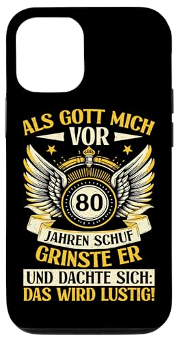 Als Gott mich vor 80 Jahren schuf 80. Geburtstagsfeier Hülle für iPhone 12/12 Pro Als Gott mich vor 80 Jahren schuf 80. Geburtstagsfeier Hülle für iPhone 12/12 Pro von Feier Party 80. Geburtstag Feiern Männer