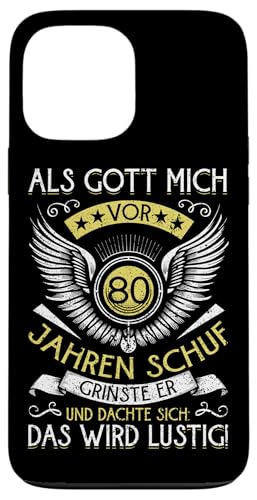 Als Gott mich vor 80 Jahren schuf 80. Geburtstagsfeier Hülle für iPhone 13 Pro Max Als Gott mich vor 80 Jahren schuf 80. Geburtstagsfeier Hülle für iPhone 13 Pro Max von Feier Party 80. Geburtstag Feiern Männer