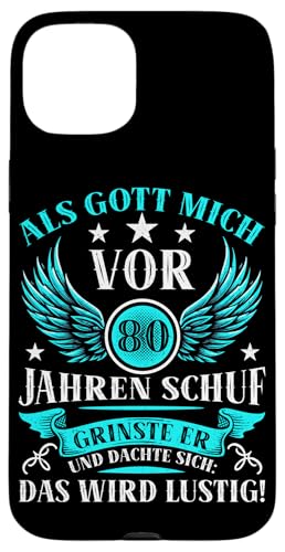 Als Gott mich vor 80 Jahren schuf 80. Geburtstagsfeier Hülle für iPhone 15 Plus Als Gott mich vor 80 Jahren schuf 80. Geburtstagsfeier Hülle für iPhone 15 Plus von Feier Party 80. Geburtstag Feiern Männer
