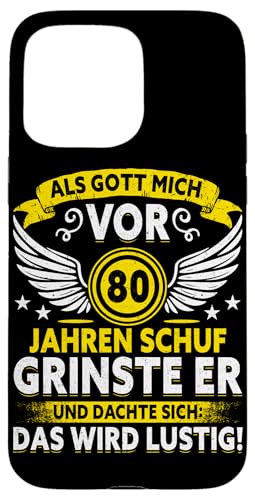 Als Gott mich vor 80 Jahren schuf 80. Geburtstagsfeier Hülle für iPhone 15 Pro Max Als Gott mich vor 80 Jahren schuf 80. Geburtstagsfeier Hülle für iPhone 15 Pro Max von Feier Party 80. Geburtstag Feiern Männer