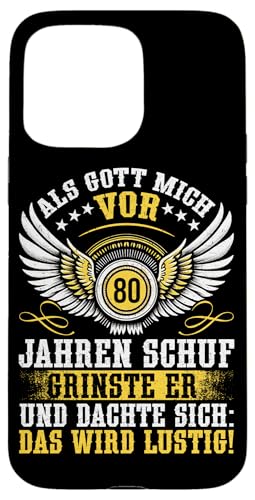 Als Gott mich vor 80 Jahren schuf 80. Geburtstagsfeier Hülle für iPhone 15 Pro Max Als Gott mich vor 80 Jahren schuf 80. Geburtstagsfeier Hülle für iPhone 15 Pro Max von Feier Party 80. Geburtstag Feiern Männer