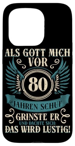 Als Gott mich vor 80 Jahren schuf 80. Geburtstagsfeier Hülle für iPhone 15 Pro Als Gott mich vor 80 Jahren schuf 80. Geburtstagsfeier Hülle für iPhone 15 Pro von Feier Party 80. Geburtstag Feiern Männer