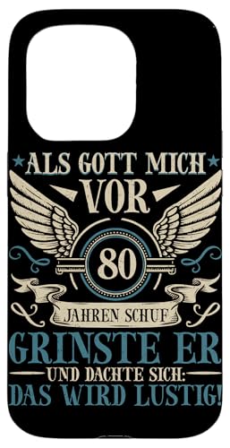 Als Gott mich vor 80 Jahren schuf 80. Geburtstagsfeier Hülle für iPhone 15 Pro Als Gott mich vor 80 Jahren schuf 80. Geburtstagsfeier Hülle für iPhone 15 Pro von Feier Party 80. Geburtstag Feiern Männer